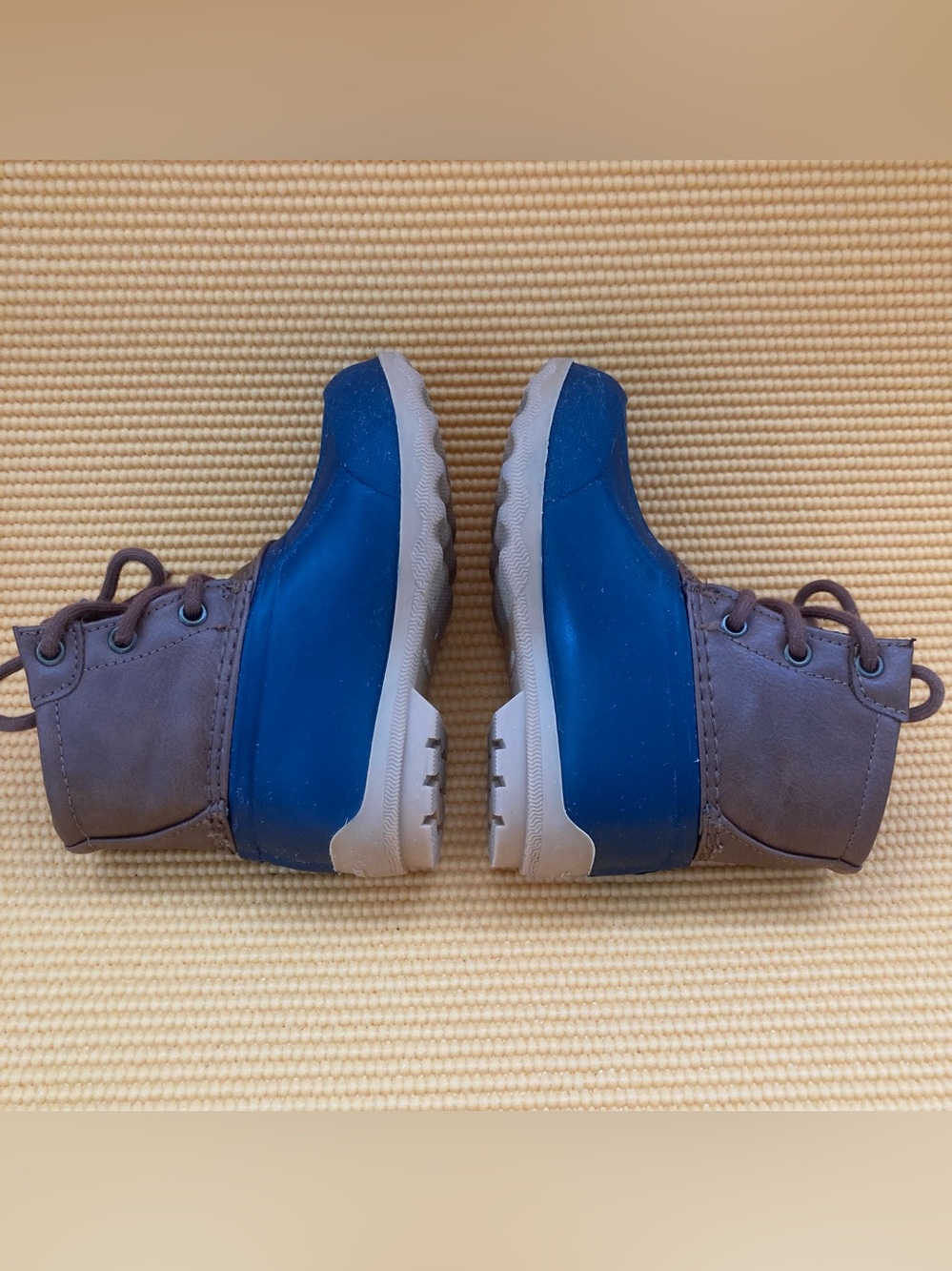 Sperry Saltwater Duck Boots Girls/Boys Brown Blue Waterproof Lace up - Picture 5 of 9